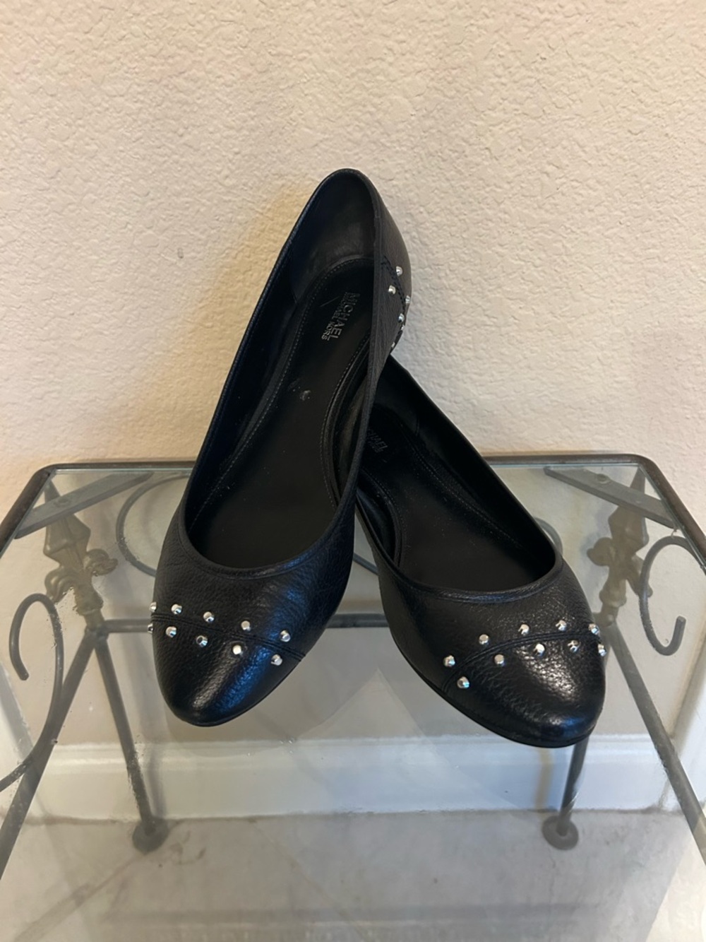 Michael Kors Women’s Black Studded Ballet Flats